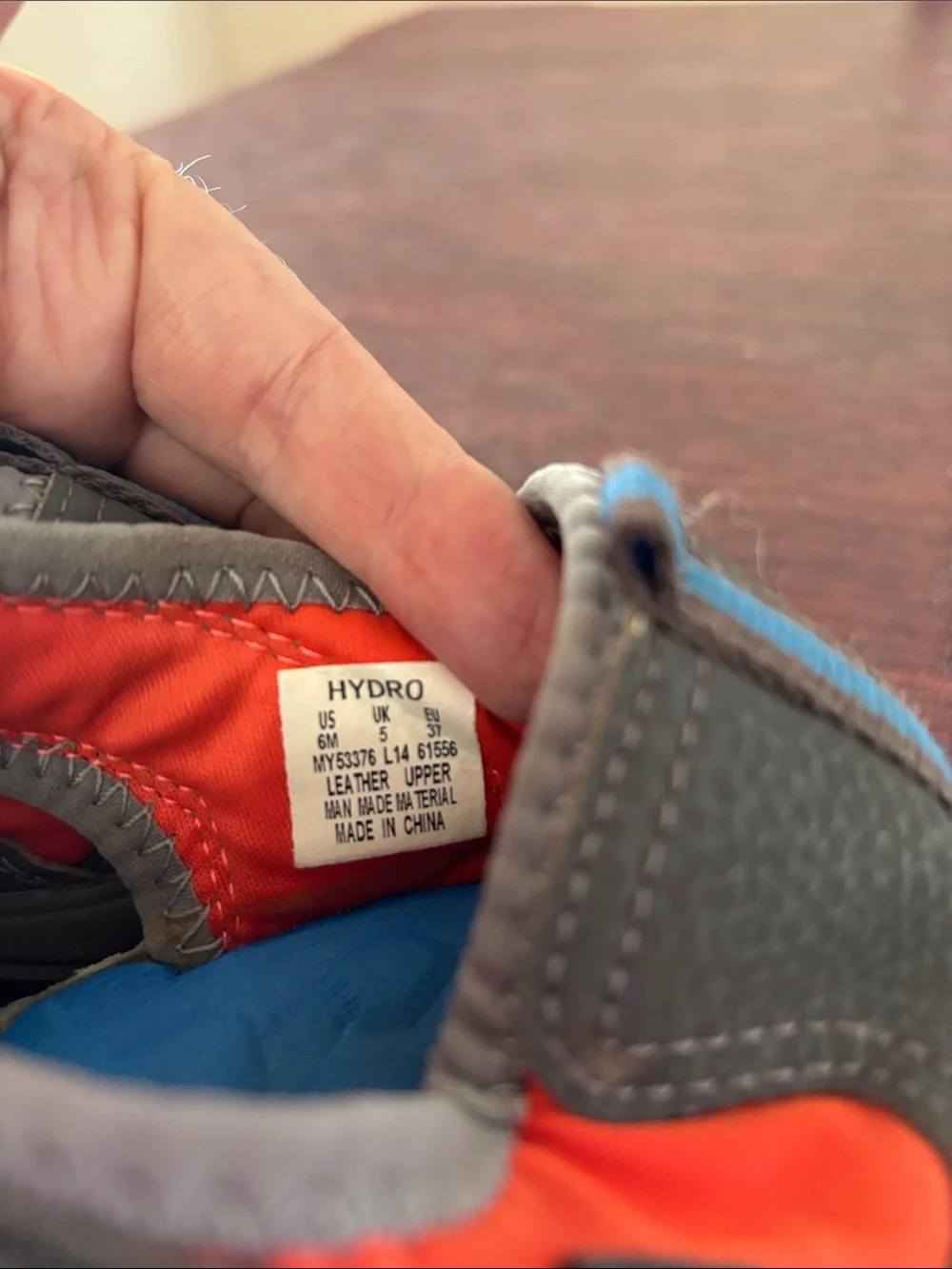 Merrell Kids Gray Sandals with Orange and Blue Accents
